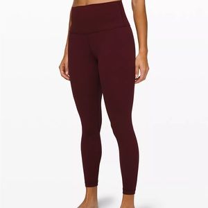 lululemon high rise aligns 25” in garnet